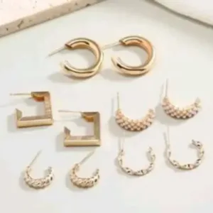 Combo of 17 Earrings Pair for Girls – Metal Studs Earrings Set ( default, Standard )