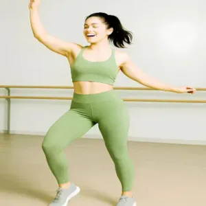 Premium Quality Stretchable Yoga Tights | Soft Mid-Waist Gym Leggings | Workout Pants for Girls or Women ( green, S )