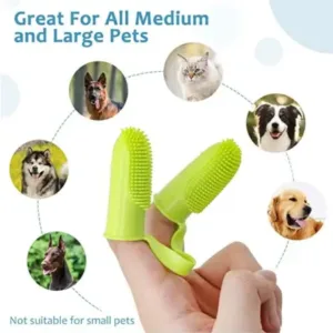 Pet Finger Toothbrush Soft Bristle Dental Cleaning Brush for Dogs Cats and Small Pets ( default, Standard )