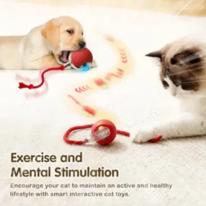 Smart Automatic Self Moving Cat Toy Ball Electric Interactive Rolling Pet Toy with USB Charging for Cats and Small Dogs ( default, OS )