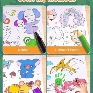Kids Drawing Paper Roll, 30 x 300 cm, Large Colouring Poster with Animals, Transport, Space, Dinosaur Designs ( white, Standard )