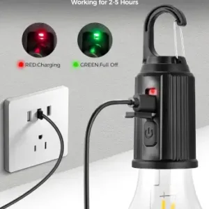 Rechargeable Camping Lights, Waterproof LED Tent Lights with USB Cable, 3 Modes Hanging Camping Lantern, Hanging Lamp for Hiking, Emergency, Camping, Household, Car Repairing(1PCS) ( default,