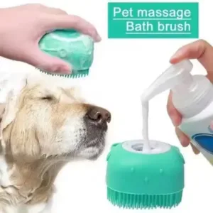 Silicone Pet Bath Brush with Shampoo Dispenser for Dogs and Cats ( default, Standard )