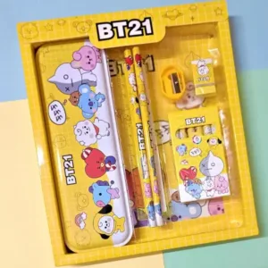 Stationery Kit for Kids - Stationery Set, Includes Metal Pencil Box, Sharpener, Pencil and Eraser Set, School Supply Set, Birthday Return Gift for Kids, Boys, Girls (12 pc Set) ( default).