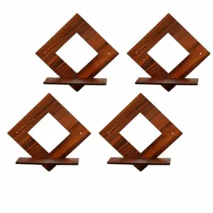 Wall Hanging Wooden Shelf N 0012 (Black Design) ( brown, OS )
