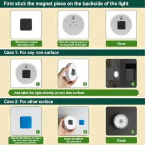 Motion Sensor Light for Home with USB Charging Wireless Self Adhesive LED Body Induction Lamp Sensor Light for Wardrobe Lights with Sensor Night Light for Cupboard Stairs (White)