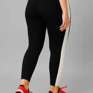 Premium Quality Mid-Waist Gym Leggings | Soft Yoga Pants | Stylish Fitness Tights for Girls or Women ( black, S )