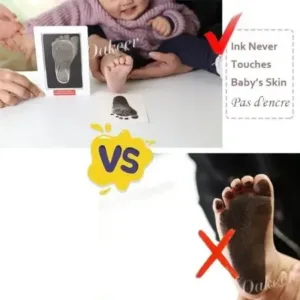 Inkless Hand and Footprint Kit Ink Pad for Baby Hand and Footprints Dog Paw Print Kit Dog Nose Print Kit Baby Footprint Kit Clean Touch Baby Foot Printing Kit Handprint Kit (Black-Pack of-1)