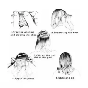 Black Clip-in Wavy Hair Extension – Synthetic Long Wig ( default, Standard )