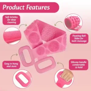 Silicone Bath Belt Body Scrubber – Back Scrubber ( default, OS )