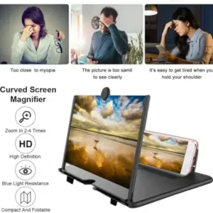 8 Inch 3D HD Mobile Screen Magnifier with Foldable Stand Phone Screen Expander Amplifier for Movies Videos Gaming (Multicolor) ( default, OS )