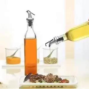 Cubic Enterprise Oil Dispenser 500 ml Bottle Set of 2 – Glass Kitchen Oil Bottles ( default, OS )