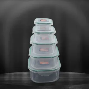 Kitchen Containers Set, Fridge Storage Boxes, Plastic Containers for Kitchen Organizer, Kitchen Accessories Items for Storage Organizer, Snap-Seal (lunch box/storage organizer) (5 Ps Set).