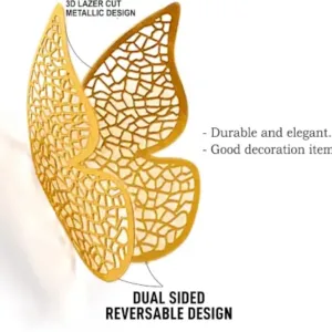12pcs 3D Shiny Gold Butterfly Stickers with Sticking Pads ( default, OS )