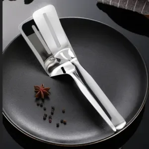 Multifunction Cooking Serving Turner Frying Food Tong. Stainless Steel Steak Clip Clamp BBQ Kitchen Tong. ( default, Standard ).