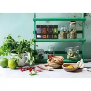 Kitchen 8 Pcs Airtight Rasoi Box Spice Storage Jar Set (Black) ( default, OS )