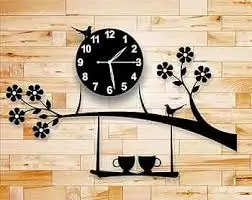 qn4LE1VMtIUyAQ99GyShCIIrdTutYxOX5lgrs9AQ.webp Stylish Tree Coffee Cup Acrylic Wall Clock – Modern Plastic Design, All-Purpose ( black, Standard ).