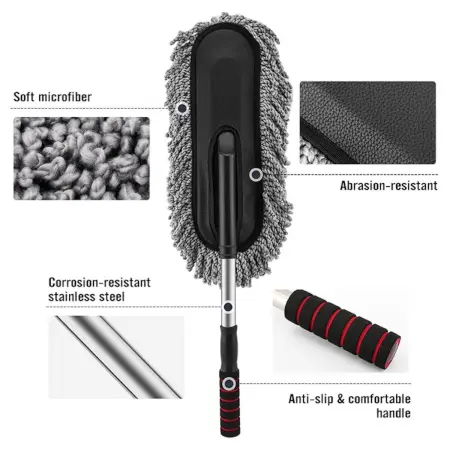 qqMkN1eq6MRfCcs4GT49qDYb7zm6kA1C6oZBQtTx.webp Car Duster, Long Retractable / Soft / Non-Slip / Handle Multipurpose Microfiber Wash Brush Vehicle Interior and Exterior Cleaning Kit with for Car, Boats or Home ( default, Standard ).