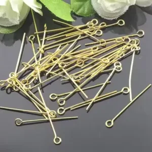 200 Pcs Golden Eye Pins – Jewellery Making Material ( default, standard )