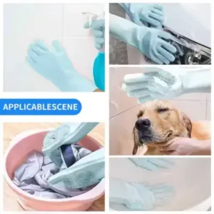 Silicone Pet Grooming Bath Glove for Dogs and Cats Hair Removal Scrubber ( default, Standard )