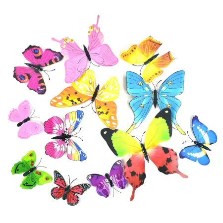 vicPLJ8qAFCCXRrEdVBfxImQAsOqCUy9MoVzn8Qd.webp 12 Pcs 3D Colorful Butterfly Wall Stickers Set – Removable PVC Decorative Wall Decals for Home, Bedroom, Living Room, Office & Party Decoration ( default, Standard )