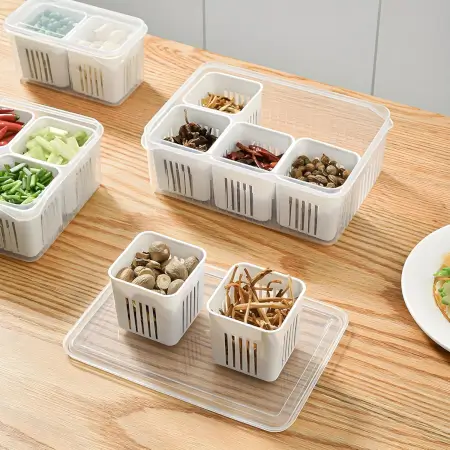 w9lfi4pLCxjw5tNZvWlRMNt7pwyDgekU9imN2Hr9.webp Fridge Storage Boxes Freezer Storage Containers, Container for Kitchen Storage Set, Storage in Kitchen, Vegetable Storage, Draining Crisper Refrigerator Food Box (1 Pc) ( default, Standard ).