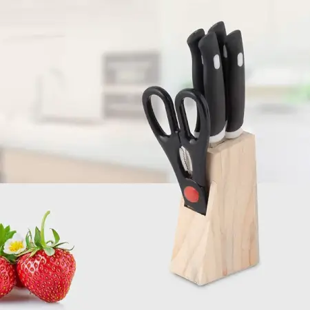 wNFctfs08WeH1nC5zdUFx2QcIaJt5Z5f7Ftd6g8x.webp Kitchen Knife Set with Wooden Block & Scissors | 5-Piece Tempered Steel Knife Set (Black) ( default, OS )