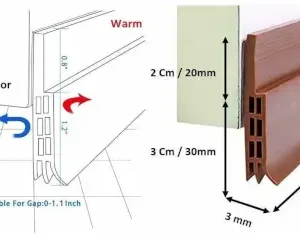 Self Adhesive Silicone Door Bottom Sealing Strip Door Gap Filler Dust Noise Insect Air Blocker Door Guard (Brown) ( default, OS )