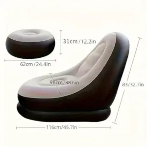 Inflatable Lazy Sofa with Footrest – Home Furniture ( default, OS )